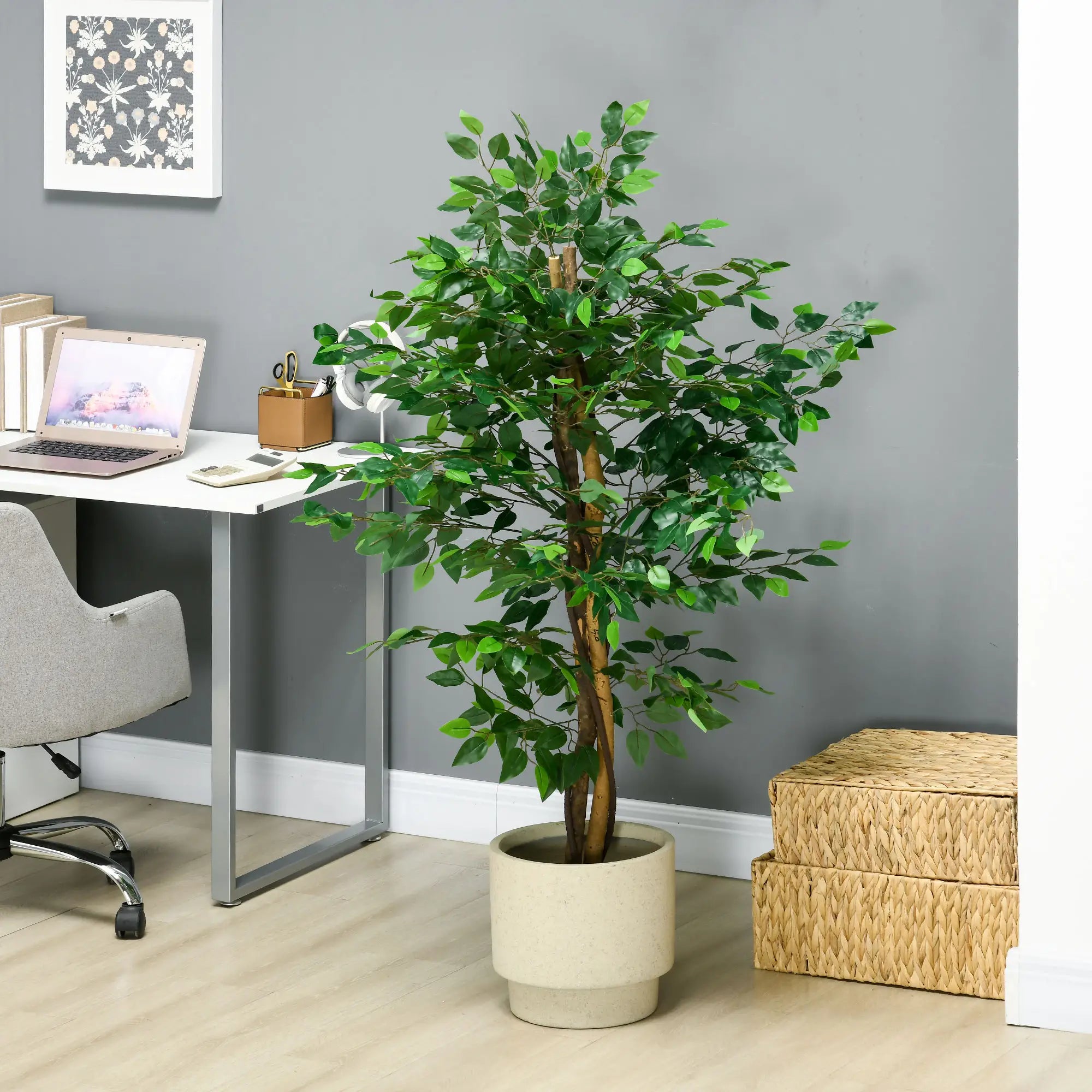 5ft Artificial Ficus Tree, Indoor Fake Plant With Pot Artificial Trees at Gallery Canada