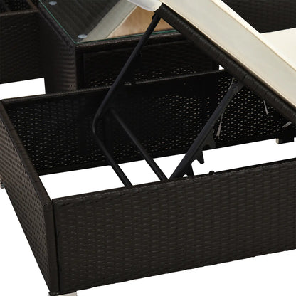 3pc Rattan Lounge Chair Set, Side Table, Outdoor Patio, Cushion Chaise Loungers at Gallery Canada