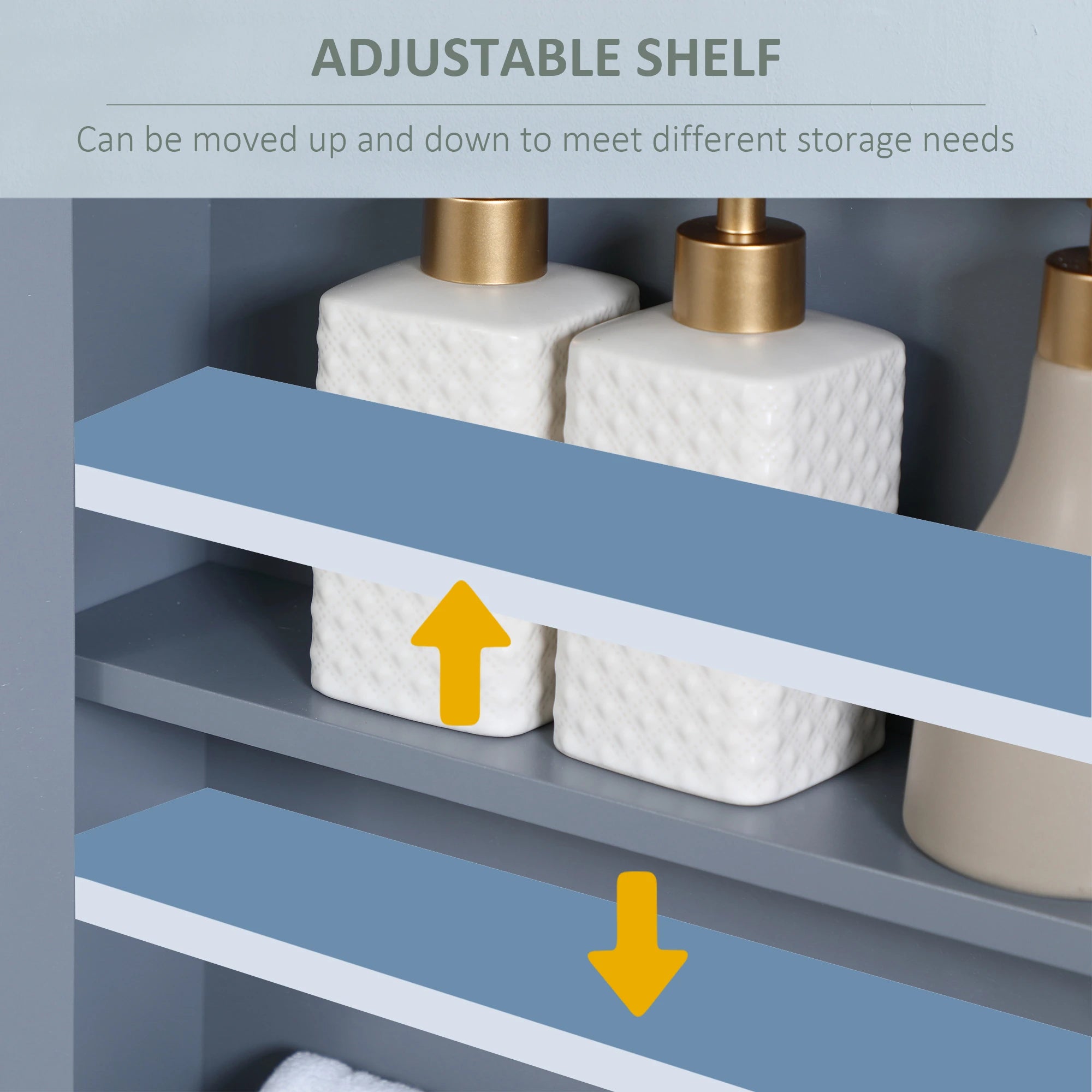 Wall-Mounted Medicine Cabinet, Double Doors, Open Shelf, Adjustable, Grey Mirror Medicine Cabinets at Gallery Canada