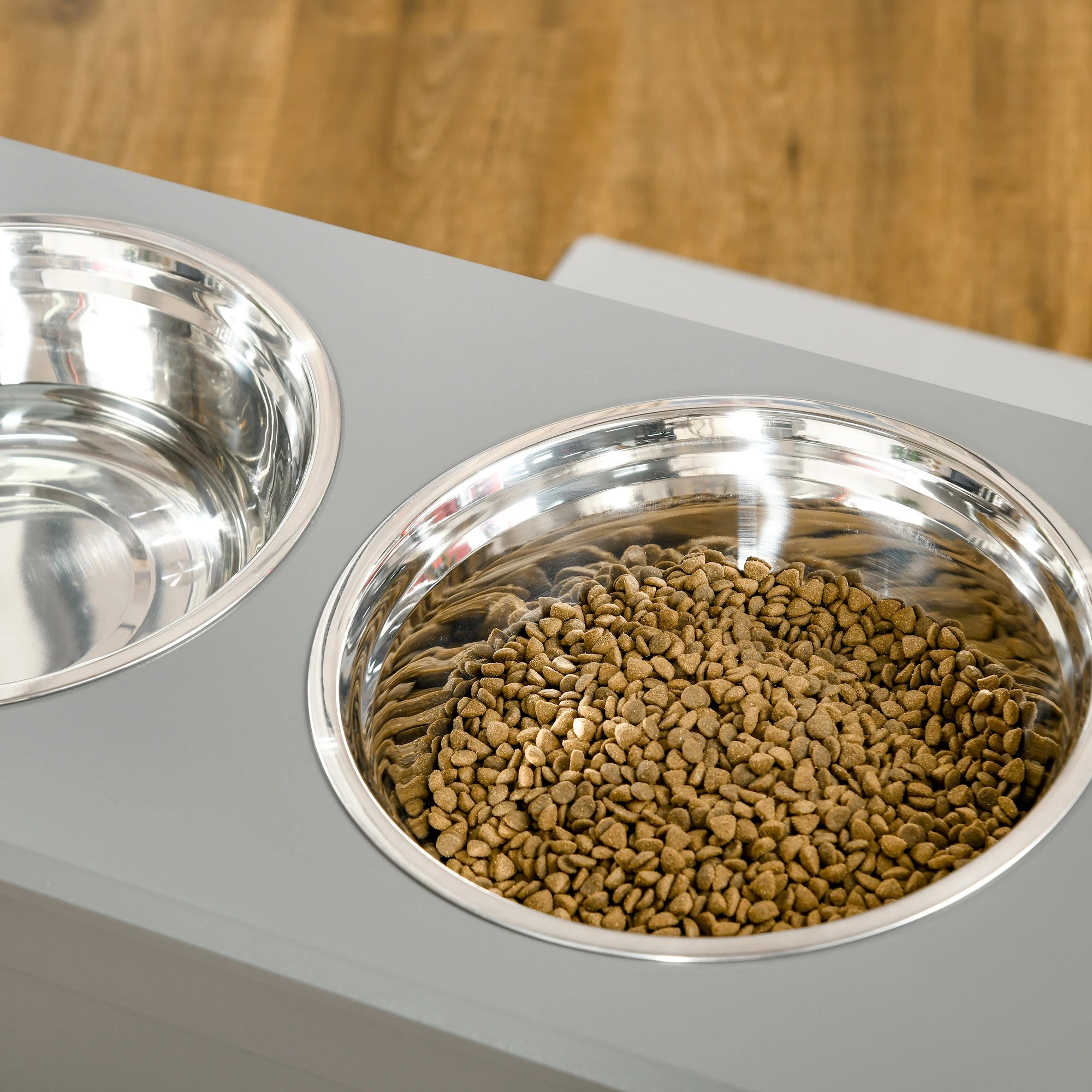 Elevated Dog Bowls, 2 Stainless Steel, Large Size, Grey Dog Bowls at Gallery Canada