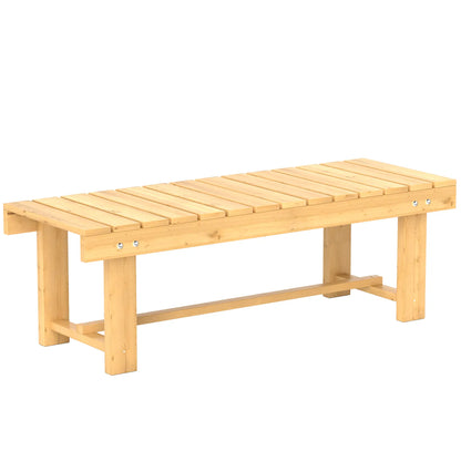 43.25" Outdoor Wood Garden Bench, Backless Patio Loveseat, Natural Outdoor Benches at Gallery Canada
