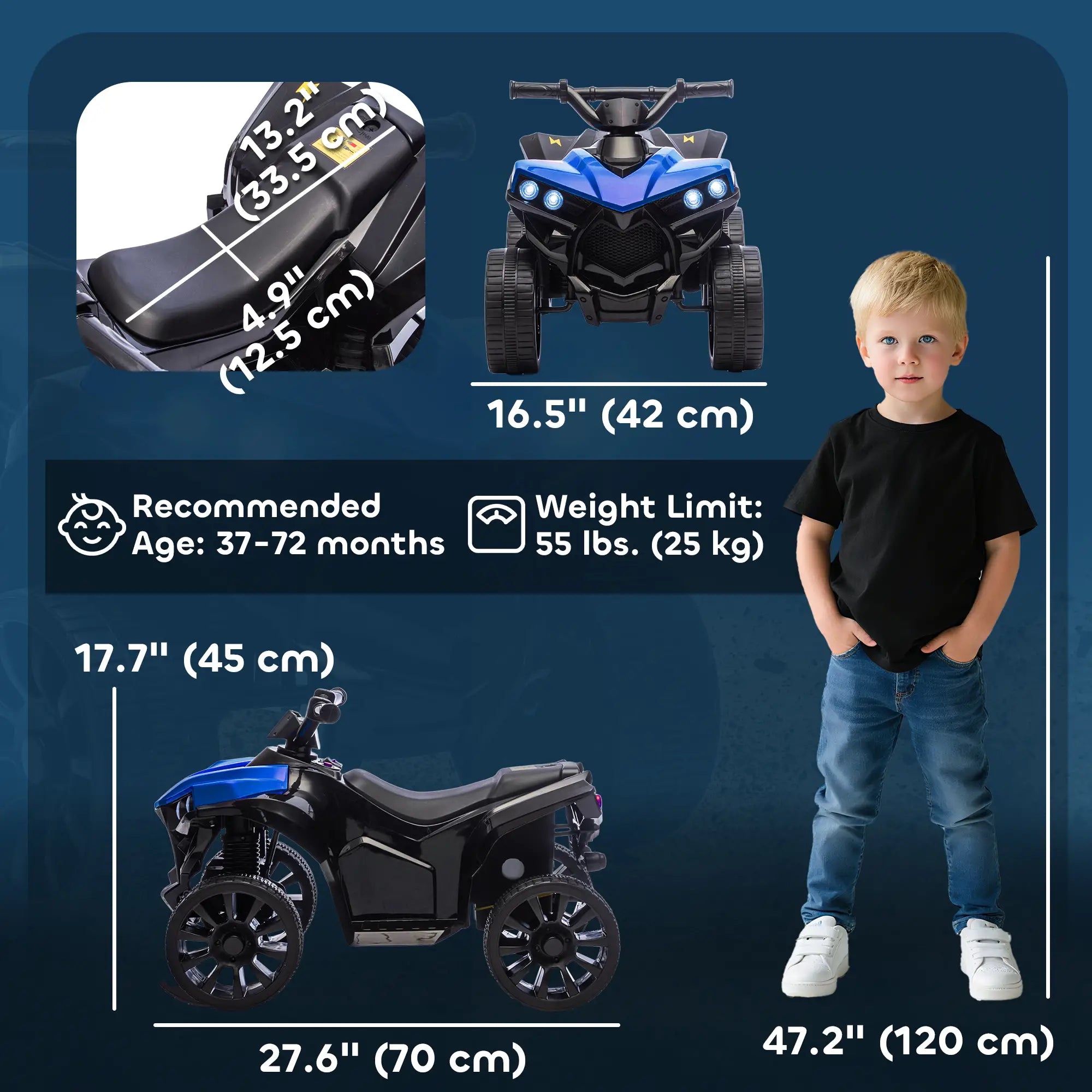 6V Kids ATV Electric Ride On Car, Ages 37-72 Months, Blue Electric Ride-On Toys at Gallery Canada