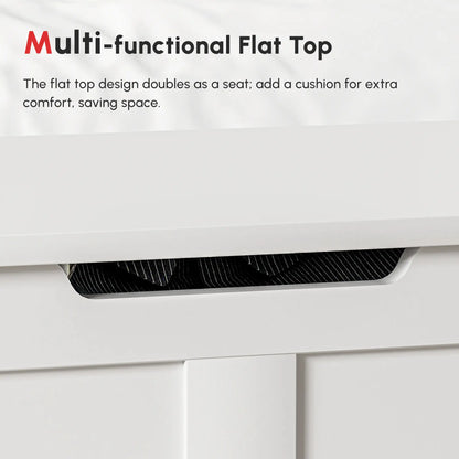 31.5 Inches Storage Chest, Storage Trunk with 2 Safety Hinges, Wooden Box for Living Room, White Wood Grain Storage Cabinets at Gallery Canada