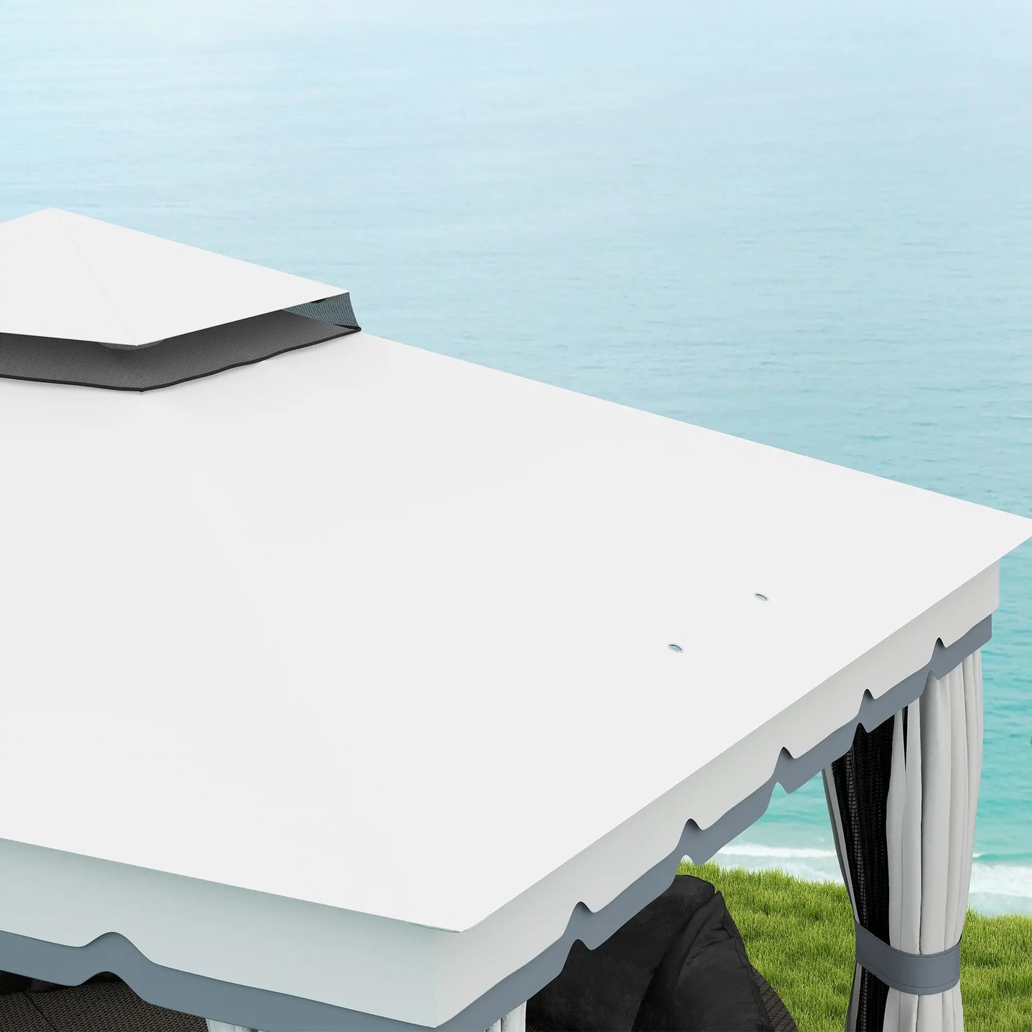 10' x 12' Double Roof Gazebo, Outdoor Shelter with Netting, Curtains Gazebos at Gallery Canada