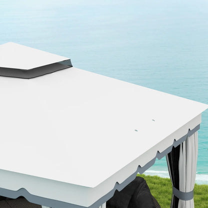 10' x 12' Double Roof Gazebo, Outdoor Shelter with Netting, Curtains Gazebos at Gallery Canada