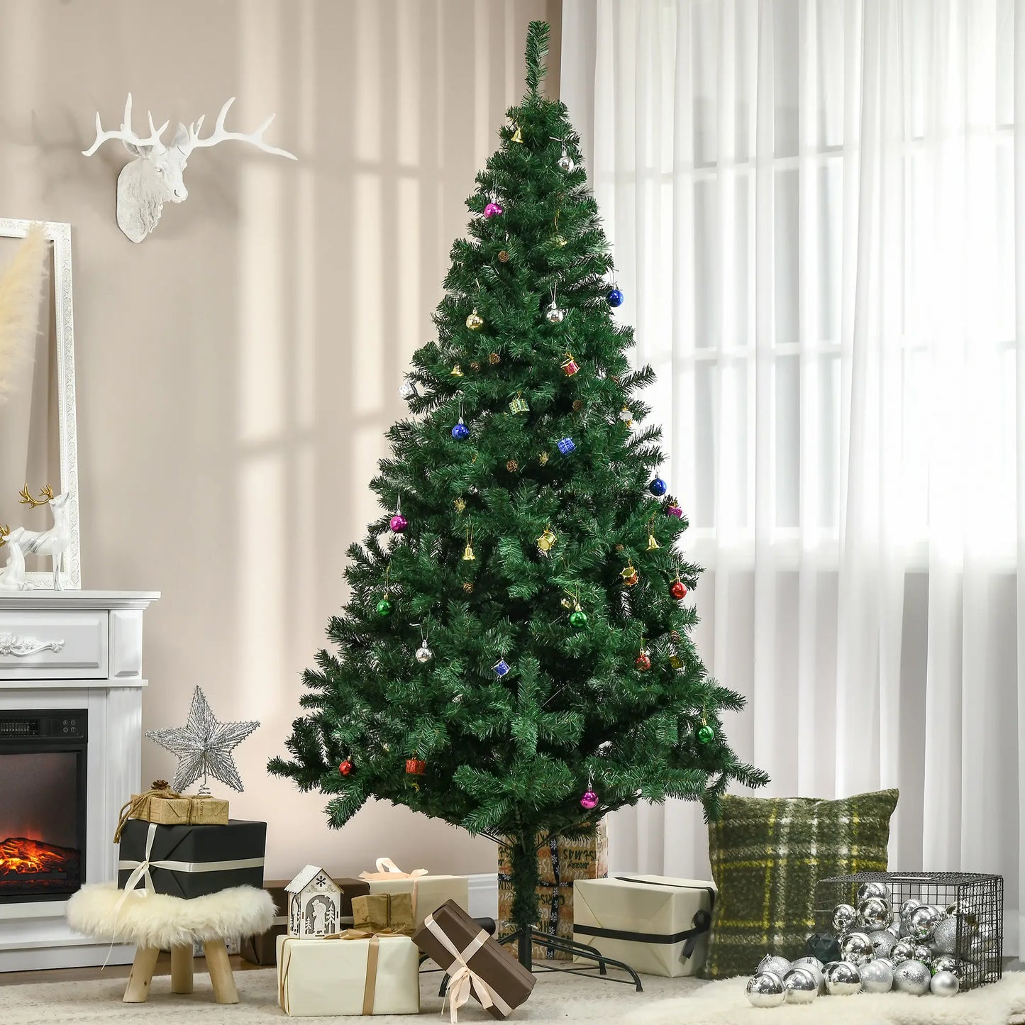7ft Artificial Christmas Tree, Holiday Party Decoration, Green Artificial Christmas Trees at Gallery Canada