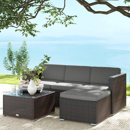 Patio Furniture, Corner Sofa Set with Soft Cushions, Grey Patio Furniture Sets at Gallery Canada