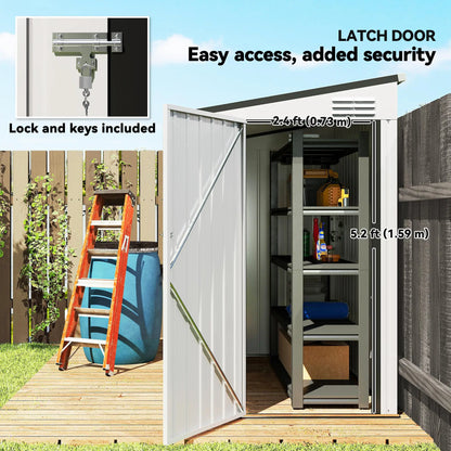 4.3' x 6.3' Metal Outdoor Storage Shed With Lockable Door, Dark Grey Sheds at Gallery Canada