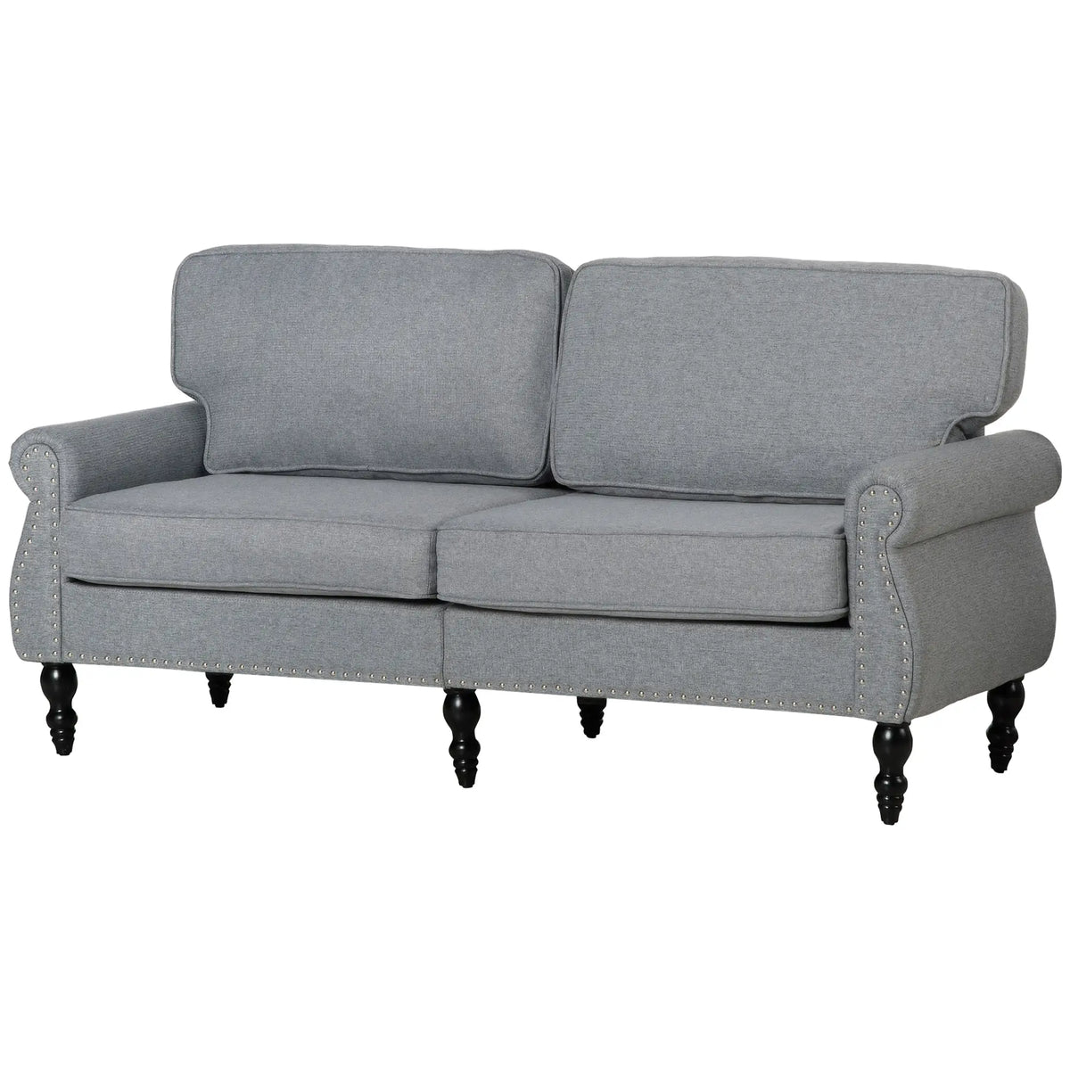 Traditional Double Sofa, Sponge Padding, Rubber Wood Leg, 2 Seater, Nail Head Accent 2-Seater Sofas at Gallery Canada