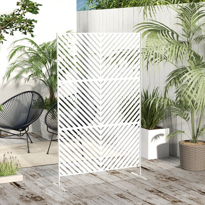 6.5FT Metal Privacy Screen, Triangle Style, White Side Awnings at Gallery Canada