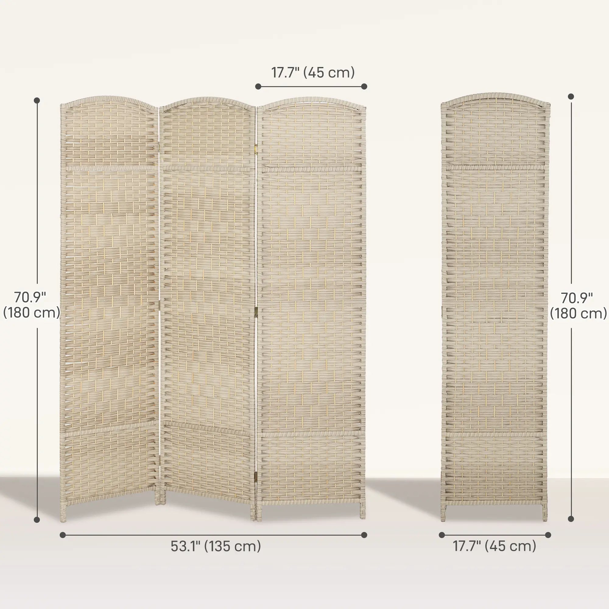 6 Ft Folding Room Divider, 3 Panel Privacy Screen, Light Oak Room Dividers at Gallery Canada