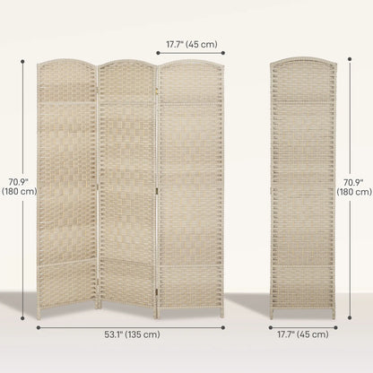 6 Ft Folding Room Divider, 3 Panel Privacy Screen, Light Oak Room Dividers at Gallery Canada
