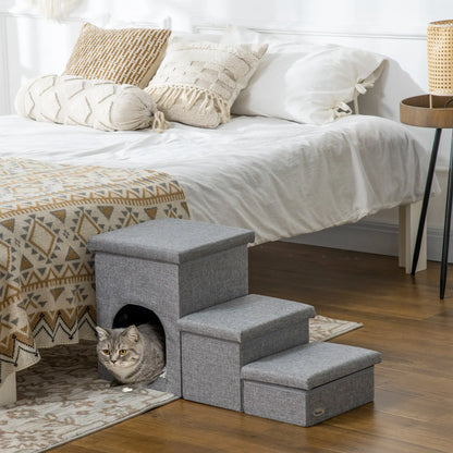 3-Step Dog Ramp with Storage, Washable Plush Cushion Dog Stairs at Gallery Canada
