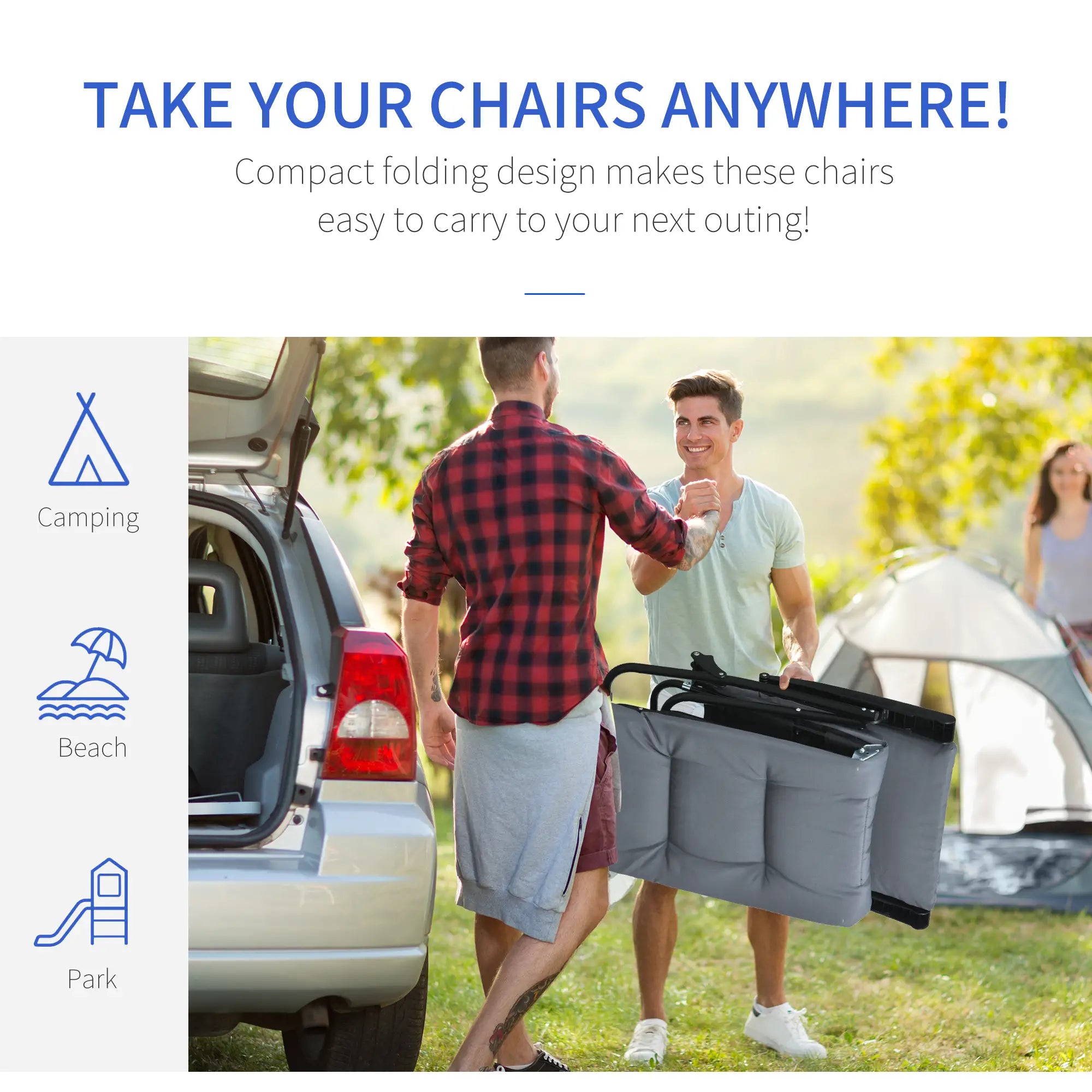 Foldable Lounge Chair, Reclining Patio Sun Lounger, 6-Position Adjustable, Grey Lounger Chairs at Gallery Canada