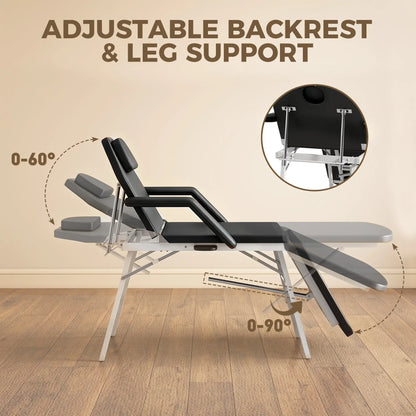 Table de massage pliante portable, noire