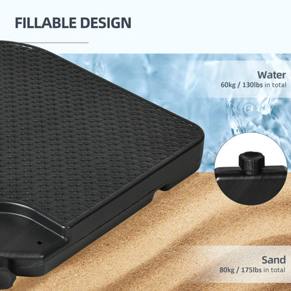 4PCs Cantilever Umbrella Base Weights, HDPE Water or Sand Filled, Black Umbrella Bases at Gallery Canada