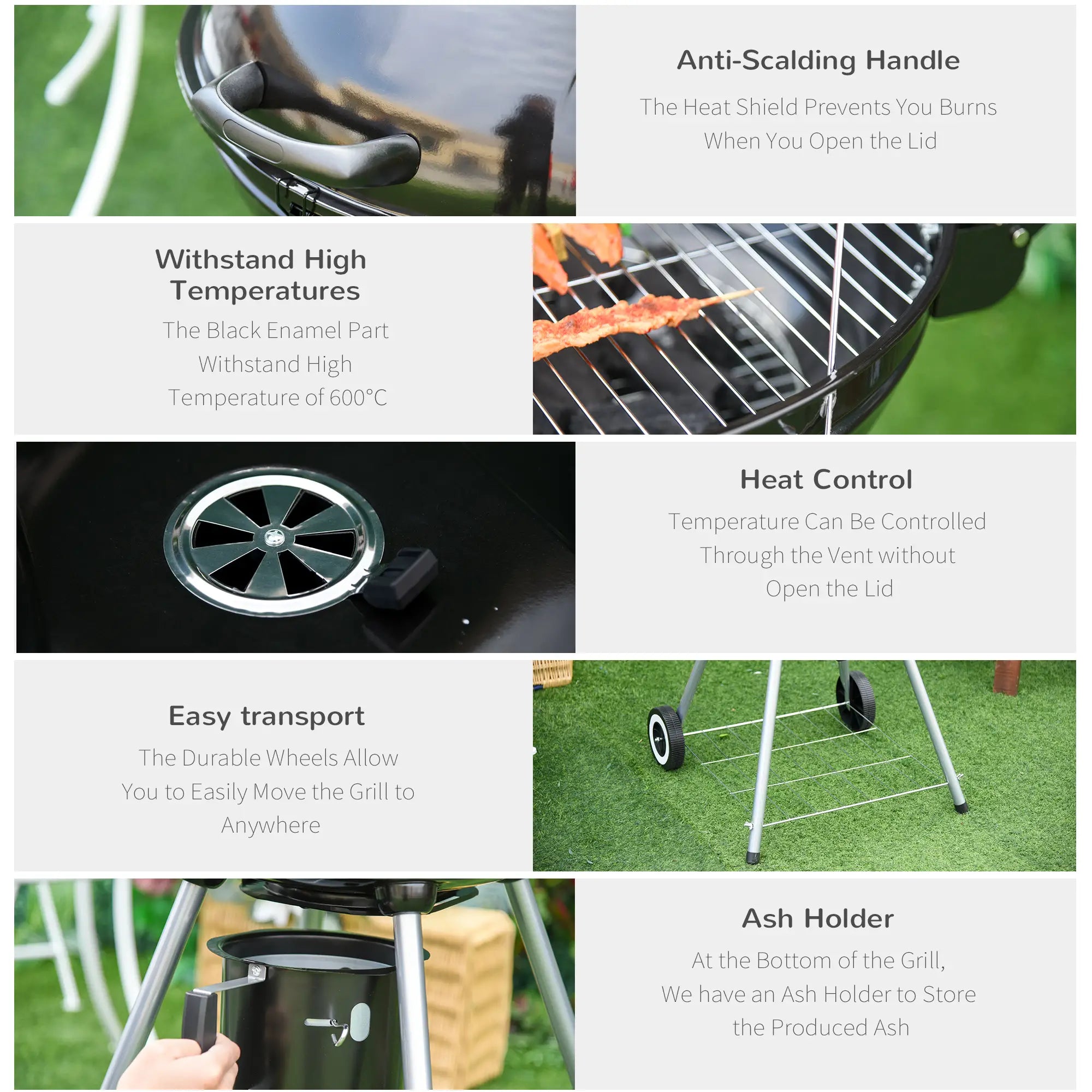 Portable Kettle Charcoal Grill, Outdoor BBQ Barbecue Charcoal BBQ Grils at Gallery Canada