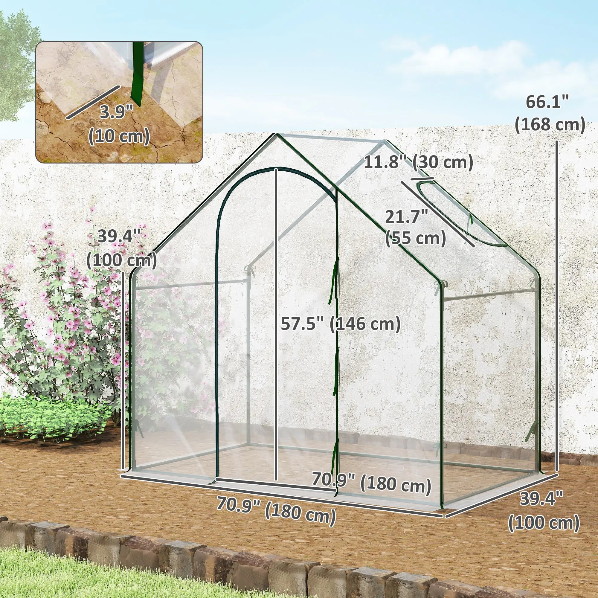 6'x3.3'x5.5' Walk-in Greenhouse, Portable Mini for Plants, Clear Cover Mini Greenhouses at Gallery Canada