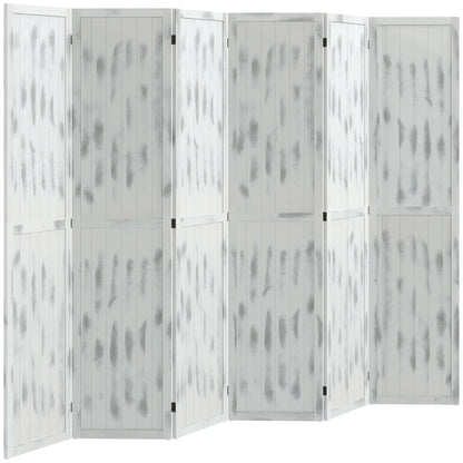 Foldable Screen Divider, 5.5' Rustic, for Bedroom Office, White Room Dividers at Gallery Canada