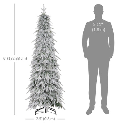 6ft Flocked Artificial Christmas Tree, 600 Tips, Auto Open, Steel Base, Green Flocked Christmas Trees at Gallery Canada