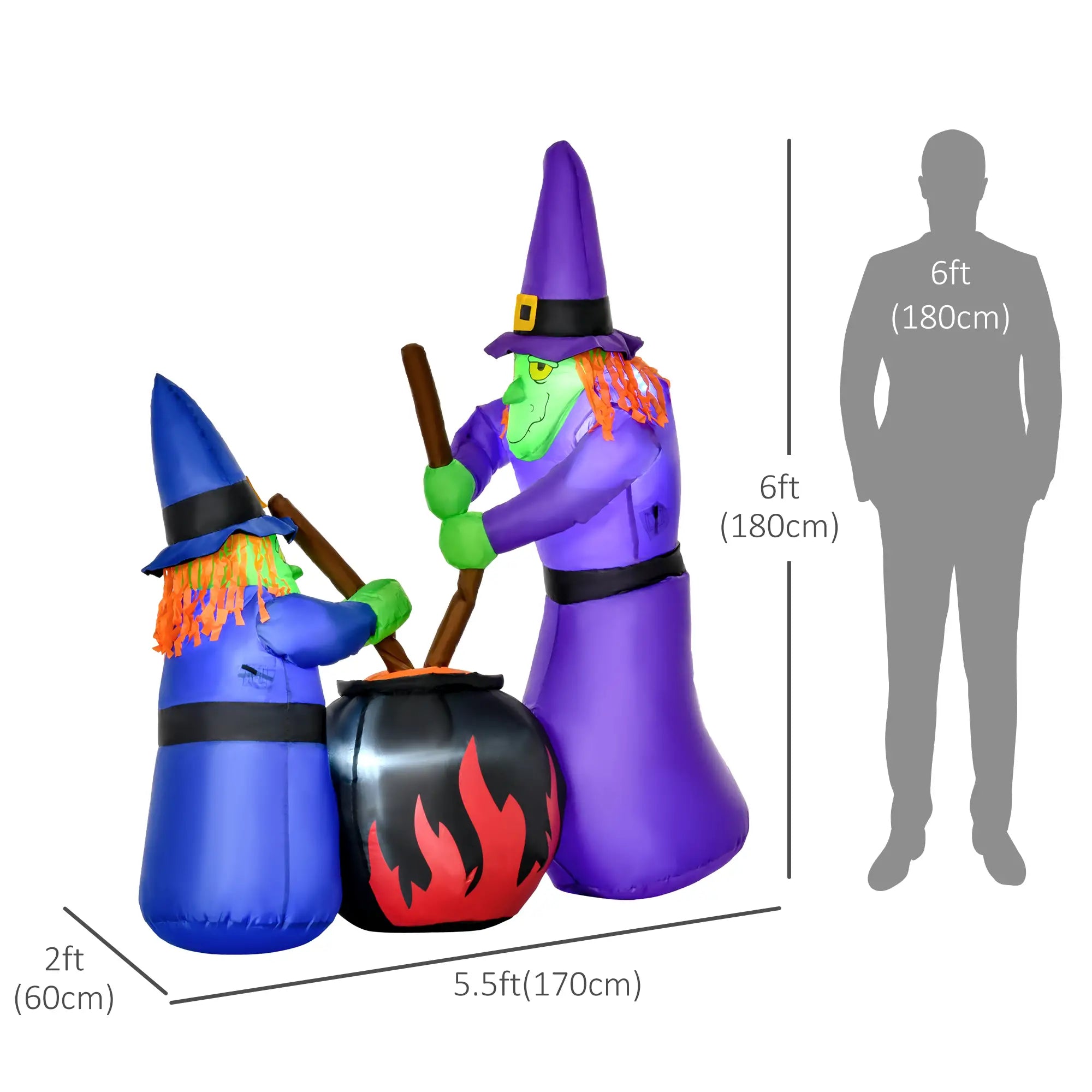 5.5ft Inflatable Halloween Witch, Potions Decoration, LED, Indoor Outdoor Halloween Decorations at Gallery Canada