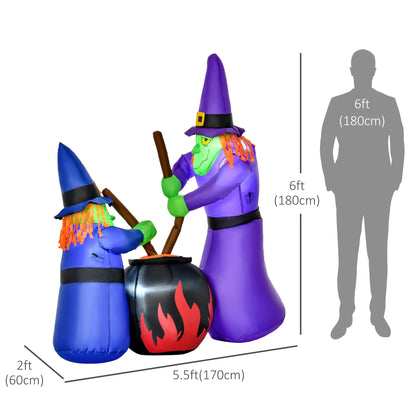 5.5ft Inflatable Halloween Witch, Potions Decoration, LED, Indoor Outdoor Halloween Decorations at Gallery Canada