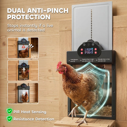 2K HD AI Camera Chicken Coop Door, WiFi Solar Powered, 5200 mAh Battery, Alarm Chicken Coops at Gallery Canada