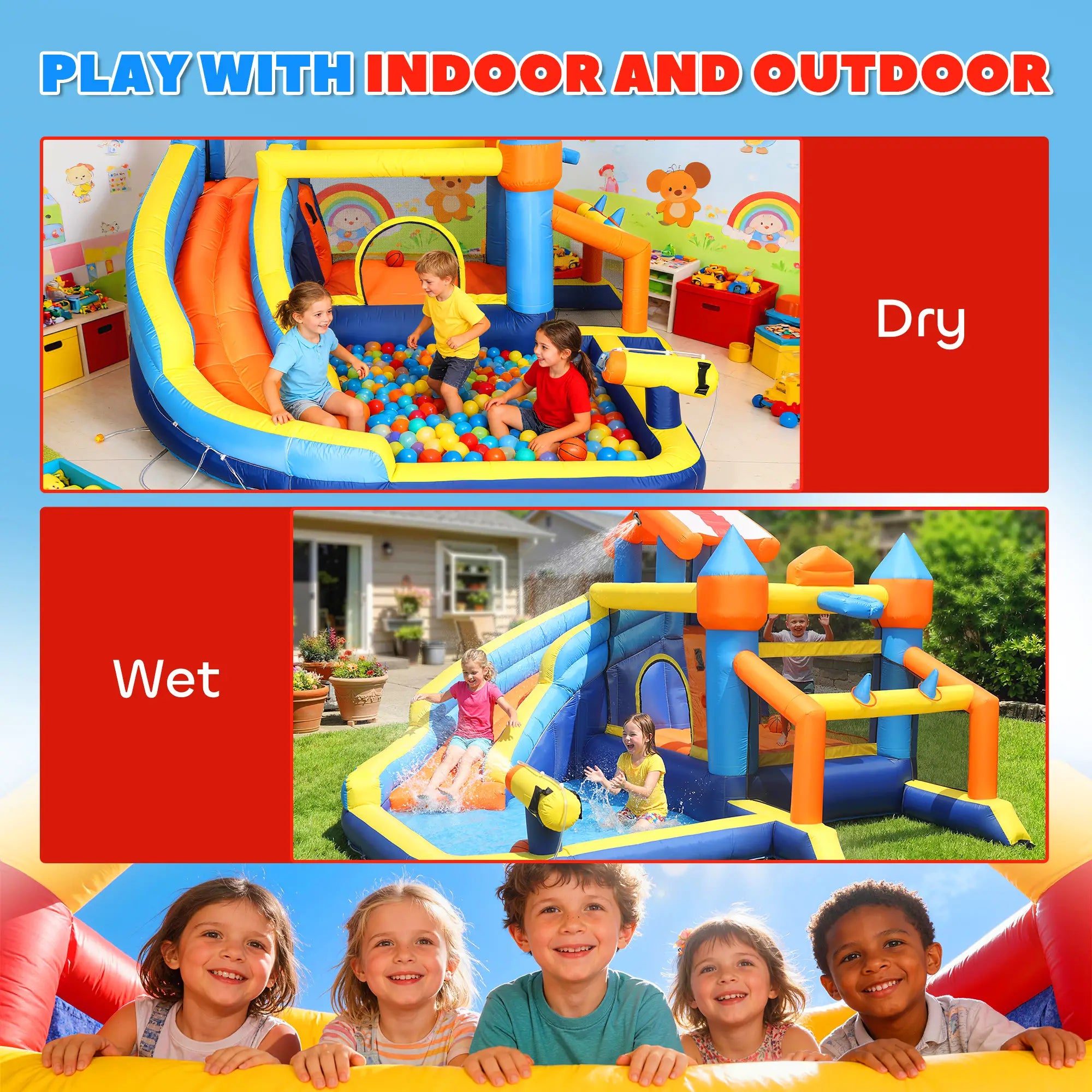 Inflatable Bounce House With Slide, Pool, Climbing Wall, Blower Inflatables at Gallery Canada