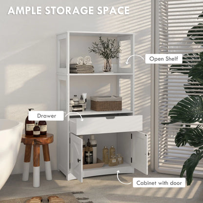 Farmhouse Bathroom Storage Cabinet, Linen Cabinet, 23.5" x 13" x 48.5", White Bathroom Cabinets at Gallery Canada