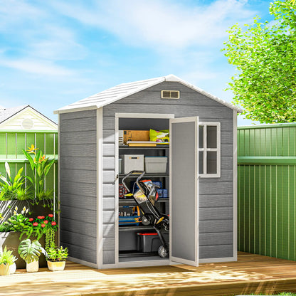 6' x 4' Plastic Garden Shed, Waterproof, Grey Sheds at Gallery Canada