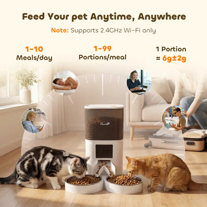Automatic Cat Feeder, App Control, Smart Food Dispenser, 10s Voice Recorder, 6L Dog Bowls at Gallery Canada