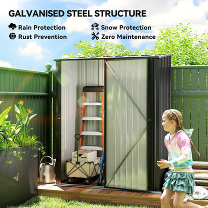 5' x 3' Outdoor Storage Shed, Steel Garden Shed, Lockable Door, Black Sheds at Gallery Canada