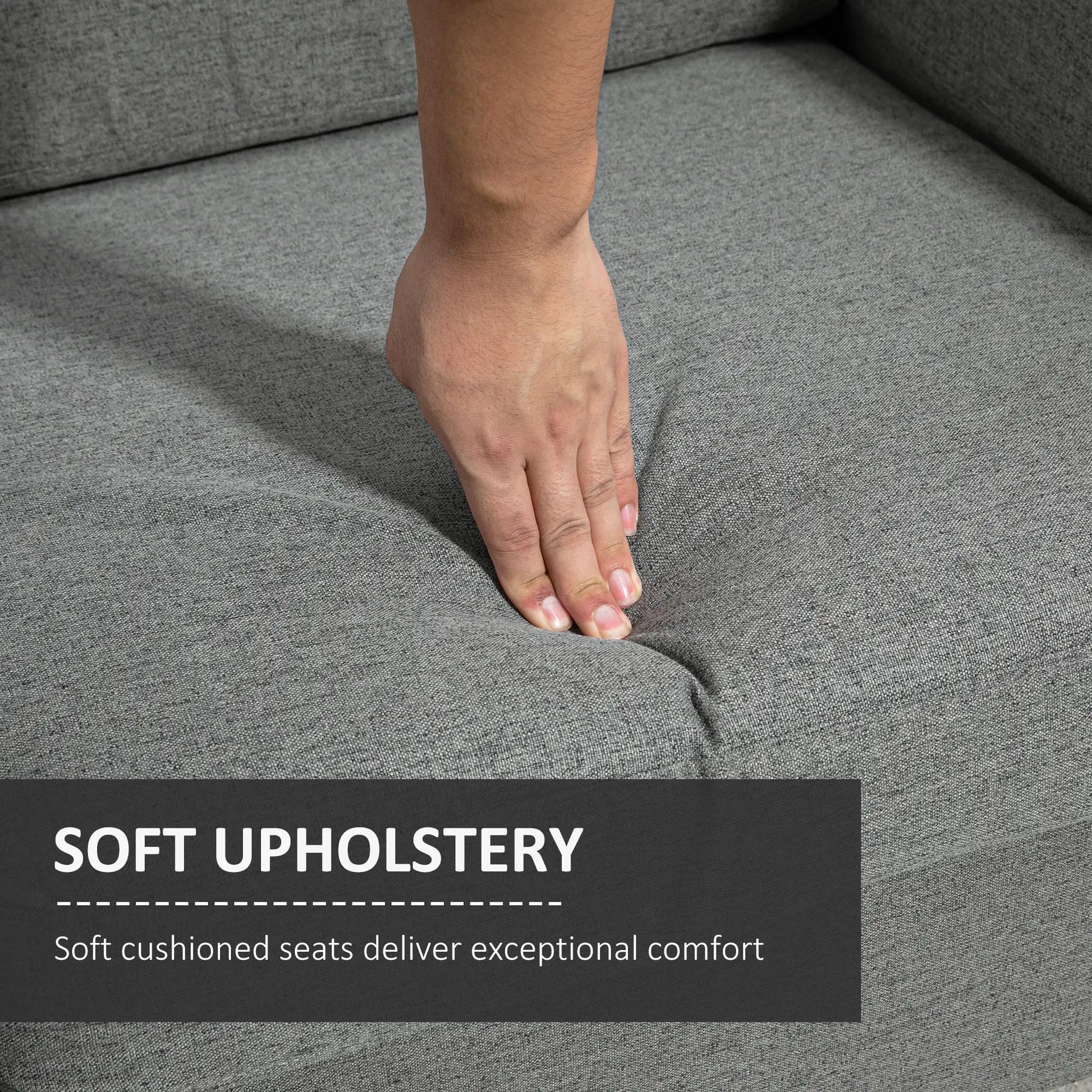 2-Seat Sofa with Armrests, Wood Legs, for Living Room, Grey 2-Seater Sofas at Gallery Canada