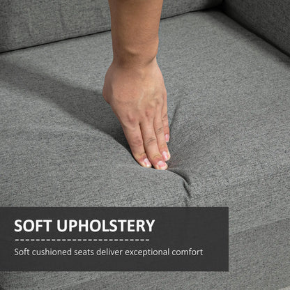 2-Seat Sofa with Armrests, Wood Legs, for Living Room, Grey 2-Seater Sofas at Gallery Canada