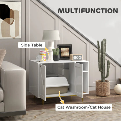 Cat Litter Box Enclosure with Scratching Pad, Storage, 31.5" x 20" x 24" Cat Litter Box Enclosures at Gallery Canada