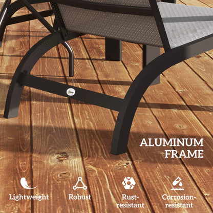 Outdoor Adirondack Chair, Aluminum Frame, Mesh Seat, Dark Grey Patio Chairs at Gallery Canada