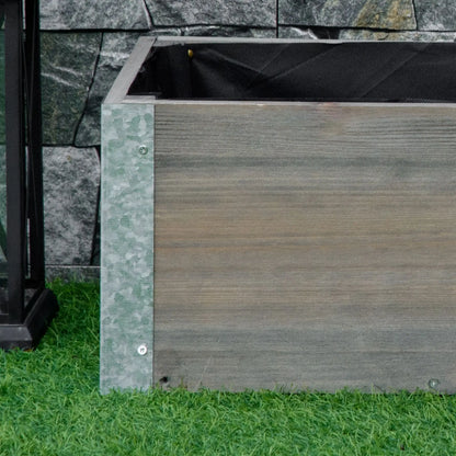 3' x 1' Raised Garden Bed, Elevated Wooden Planter Box, Light Grey Galvanized Planter Boxes at Gallery Canada