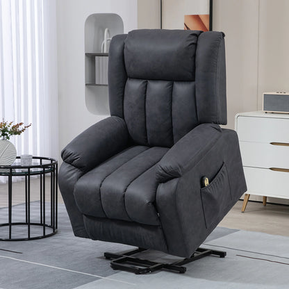 Electric Recliner Chair, Microfibre Upholstery, Remote, Charcoal Grey Electric Power Lift Chairs at Gallery Canada
