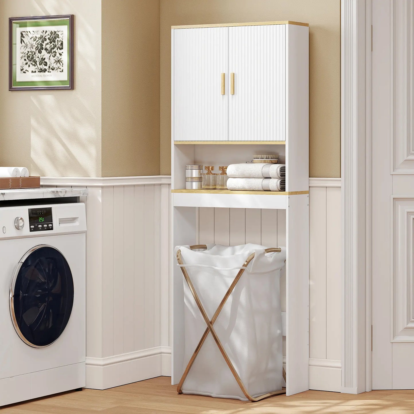 Adjustable Over Toilet Storage Shelf, White Oak, 24 Inch, White Over The Toilet Storage at Gallery Canada