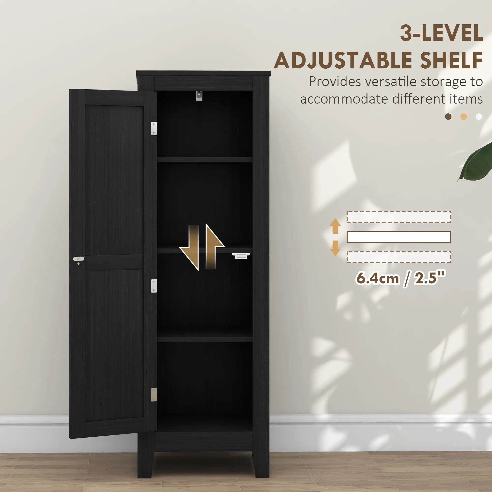 Adjustable Shelf Kitchen Pantry Storage Cabinet, Black Kitchen Pantry Cabinets at Gallery Canada