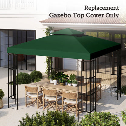 10' x 10' Gazebo Canopy Replacement, 2-Tier Top Cover, Green Gazebo Canopy Replacement at Gallery Canada
