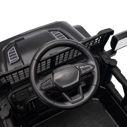 Voiture électrique pour enfants 12V, télécommande, double moteur, noire, noire