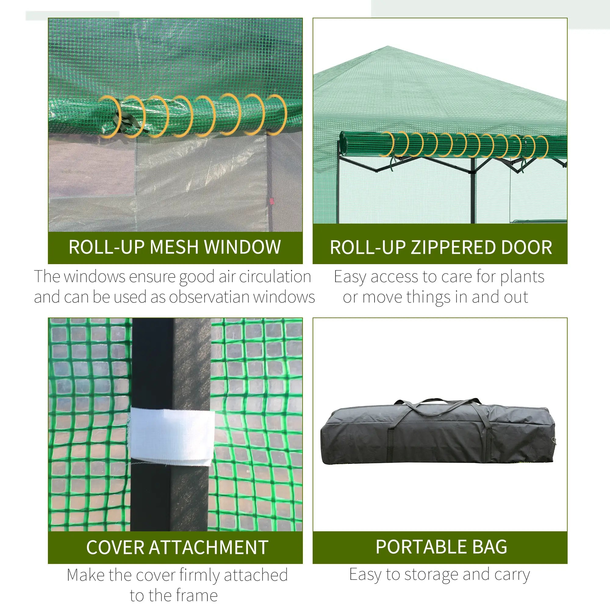 8' x 6' Portable Pop Up Greenhouse, Outdoor Walk-in, Green Walk In Greenhouses at Gallery Canada