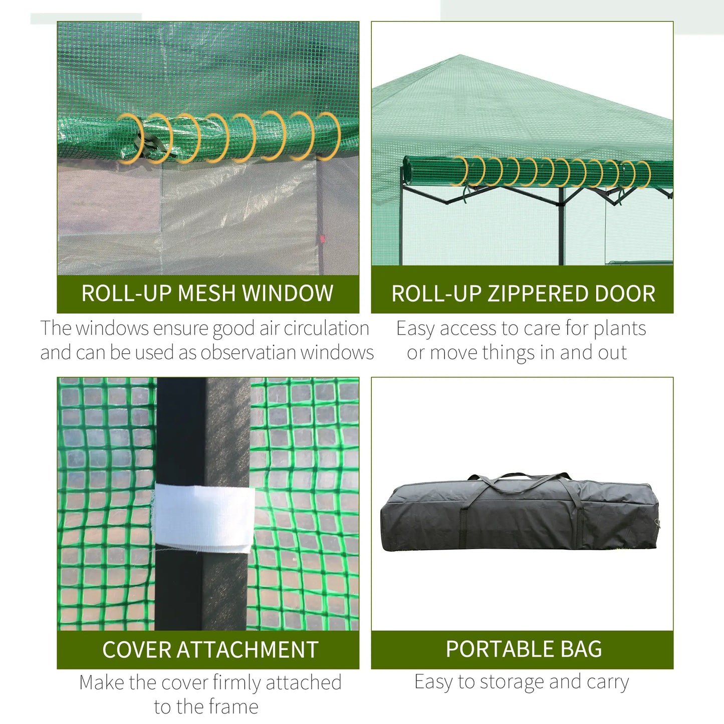 8' x 6' Portable Pop Up Greenhouse, Outdoor Walk-in, Green Walk In Greenhouses at Gallery Canada