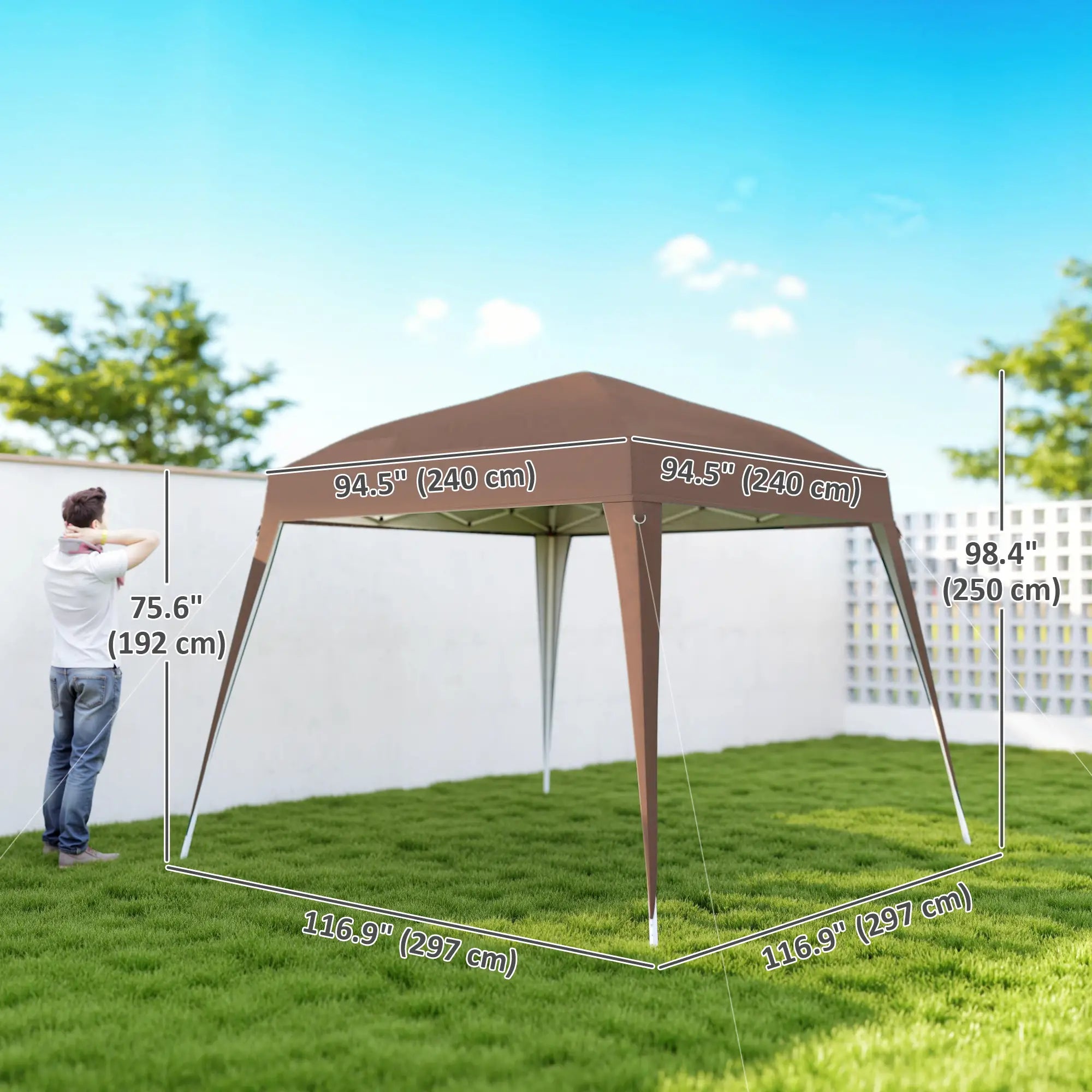 8' x 8' Pop Up Canopy, Outdoor Folding Tent, Portable Party Tent Pop Up Canopies at Gallery Canada