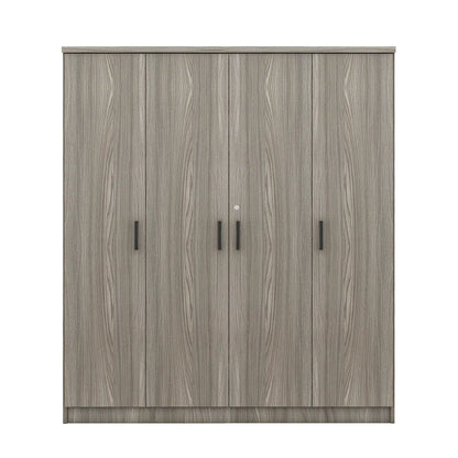 Wardrobe with Hanging Rail, Locking Drawer, Black Handles, 59" L x 20" W x 68" H, Grey Clothing Storage Grey at Gallery Canada