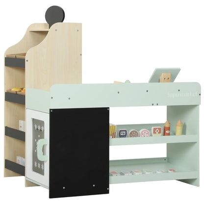 Ensemble de jeu d'épicerie en bois pour enfants, nourriture jouet, caisse enregistreuse, 44 accessoires