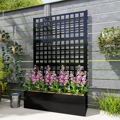 Galvanized Raised Garden Bed with Trellis, 43" x 16" x 70" Raised Garden Beds at Gallery Canada