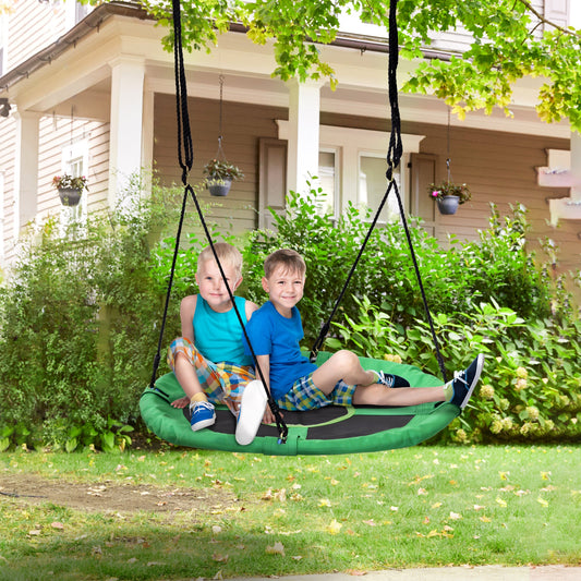 39" Saucer Swing Round Tree Hanging Swing Outdoor Rope Swing Flying Platform Attaches to Tree or Existing Swing Set Kids Backyard Playground Hammock Heavy Duty Black - Gallery Canada