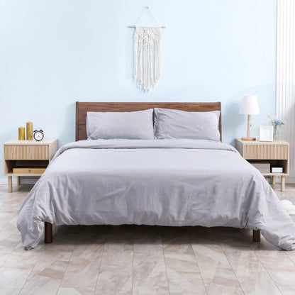 Set of 2 Nightstands, Storage Shelf, Drawer, Natural Wood Bedside Tables at Gallery Canada